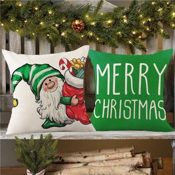 4 Pcs Christmas Pillow Covers | Christmas Decorations 18x18 Inch - Picture 3 of 7
